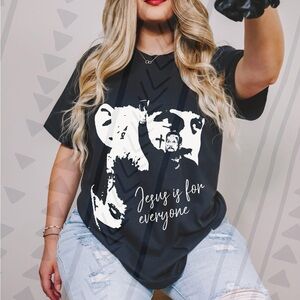 Black Graphic T-Shirt Jelly Roll Jesus is for Everyone XS-3X